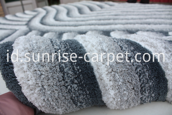 Microfiber Shaggy 3D carpet Grey color
